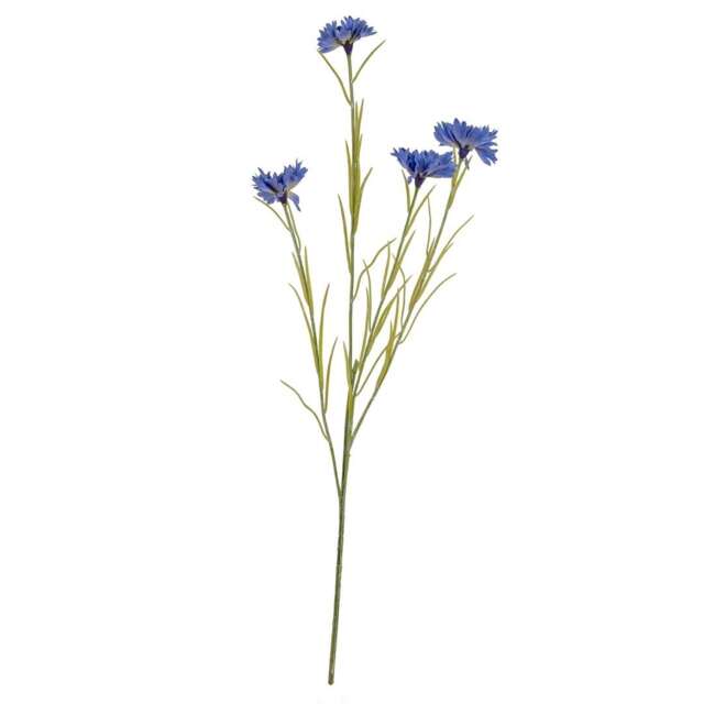 Cornflower Stem Artificial Flower - Plastic - L20 x W20 x H77 cm - Blue