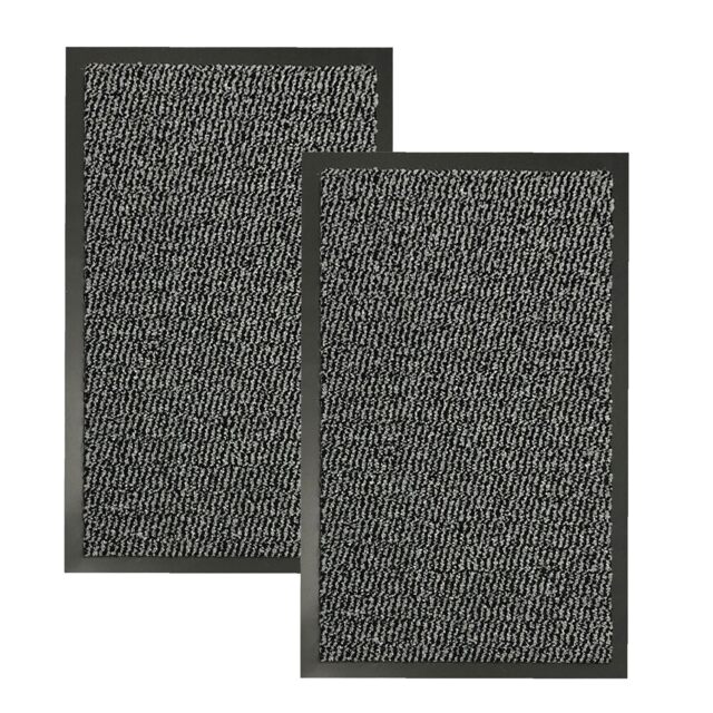 KAV Washable Door Mat Dirt Trapper Durable Non-Slip Barrier Mats Perfect Dust Absorbent Rug(40x60)cm, (1.31x1.97)Ft Grey