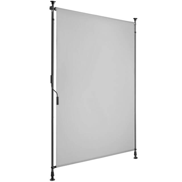 Retractable Awning Taija - tooless installation, with hand crank, retractable and UV blocking Grey light grey 100 x 310 cm 1