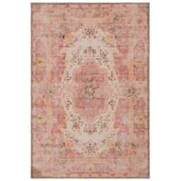 KUKOON Washable Pink Medallion Rug - Dusk 80cm x 300cm