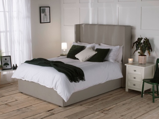 Snuggle Beds Noelle Ottoman Bed Frame - Stone Grey - Super King