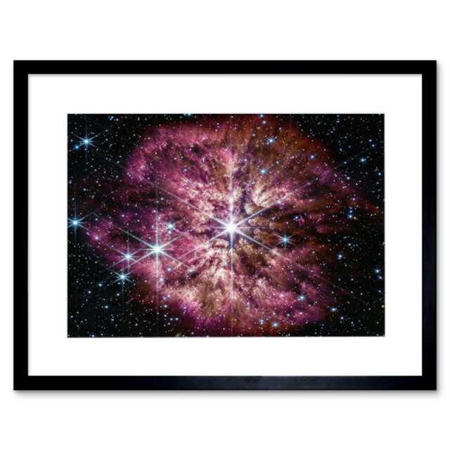 "NASA James Webb Telescope Prelude to Supernova 9x7"" Black Framed Wall Art Print"