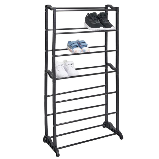 OHS 7 Tier Shoe Storage Shelf Stand Organiser Unit - Black