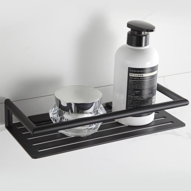 Showerdrape Verso Stainless Steel Black Rectangular Shower Basket Black Black 1