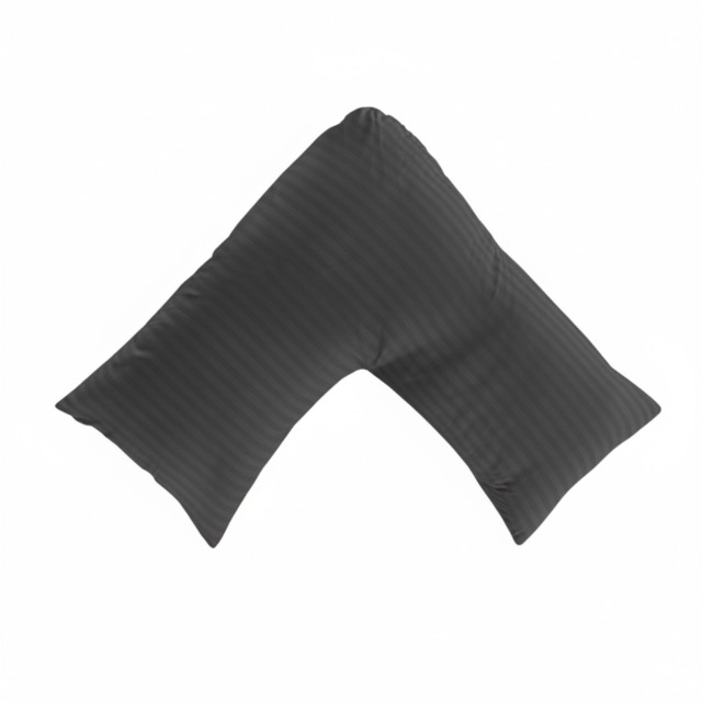Microfibre Soft Touch V Shape Satin Stripe Pillowcase Grey