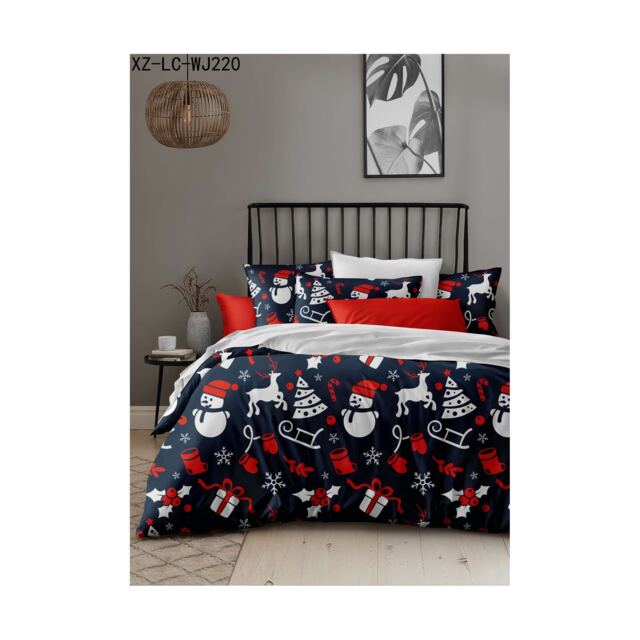 Ezysleep Christmas Print Printed Duvet Set Festive Soft Easy Care Bedding Multi