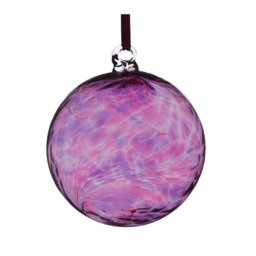 Sienna Glass Hanging Ornament 8cm Friendship Ball - Pink & Purple