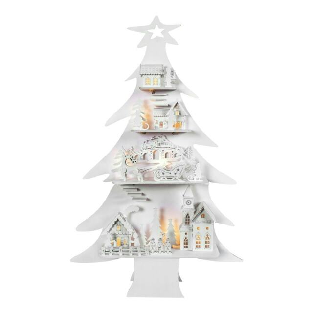 LED Wooden Christmas Tree Village