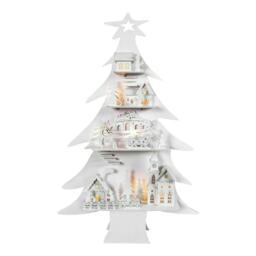 LED Wooden Christmas Tree Village