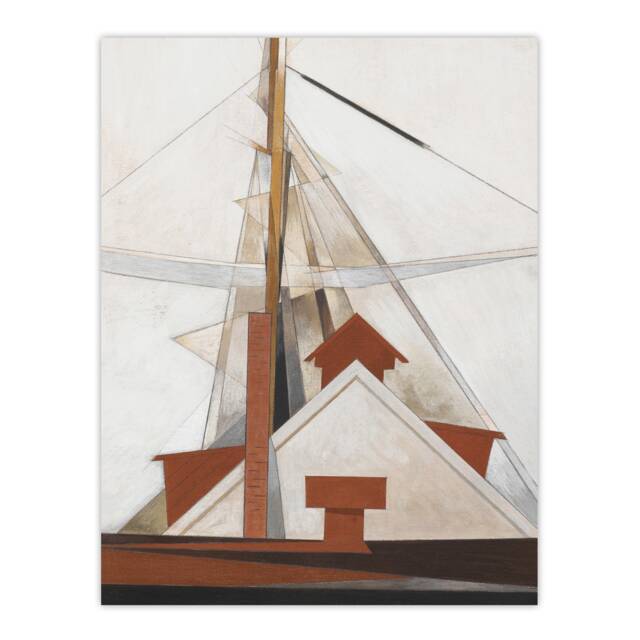 "Sailboat Masts Cubist Painting Demuth Huge Wall Art Poster Print 24X32"""