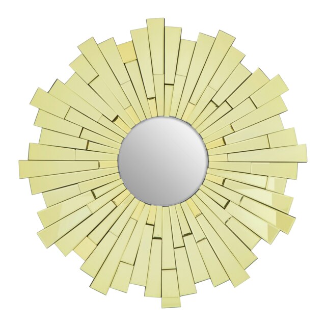 Orsina Sunburst Wall Mirror with Tapered Glass, Modern Home Décor Accent, Statement Mirror With Geometric Frame