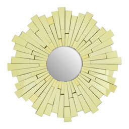 Orsina Sunburst Wall Mirror with Tapered Glass, Modern Home Décor Accent, Statement Mirror With Geometric Frame