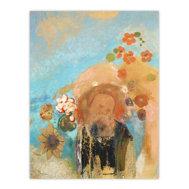 "Evocation of Roussel Floral Portrait Redon Wall Art Poster Print 12X16"""
