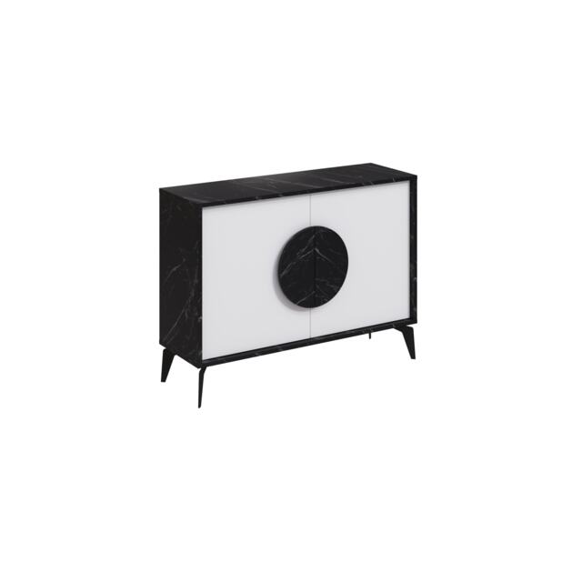 Decortie Gora Sideboard Cabinet 110cm Matte Black Marble Effect