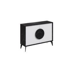 Decortie Gora Sideboard Cabinet 110cm Matte Black Marble Effect