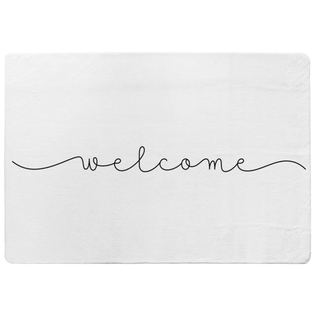 Text Welcome Designer Rug Multi