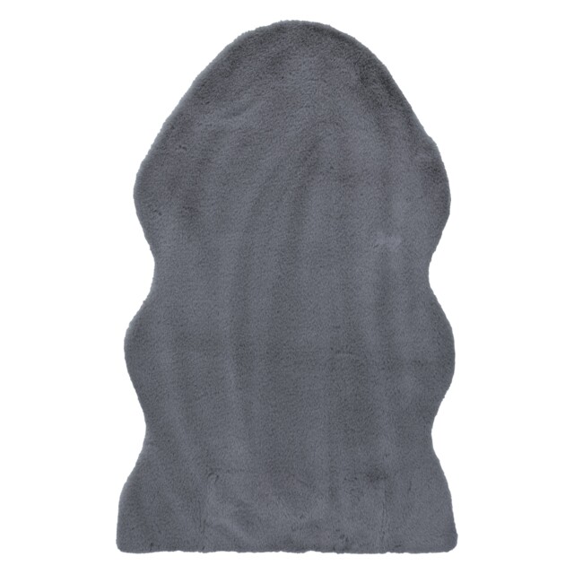 JVL Faux Fur Pelt Rug 60 x 90 cm – Soft Decorative Area Rug for Bedroom or Living Room, Dark Grey
