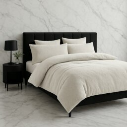 Teddy Bear Fleece Soft Cosy Duvet Cover + Pillow Case Set Cream King