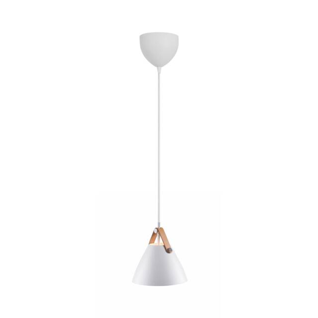 Nordlux Strap Indoor Pendant Light White Metal GU10 Brown & Black Strap - Mains Powered, IP20