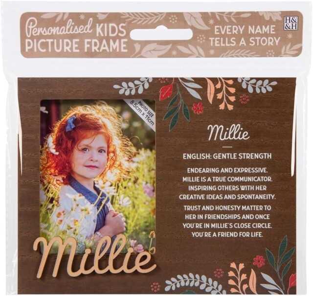 History & Heraldry Pre-Personalised Kids Wooden Picture Frame - Millie