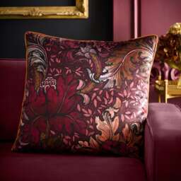 Laurence Llewelyn-Bowen Morris Major Chintz Cushion Cover LS Burgundy