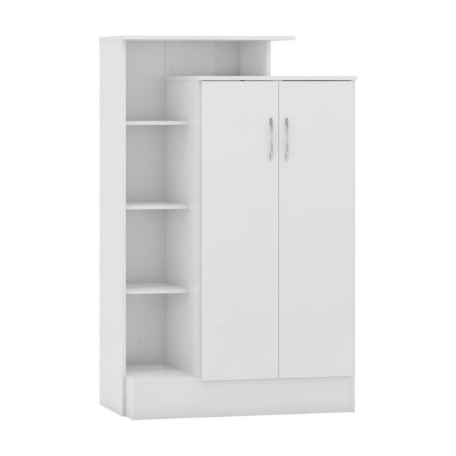 Nevada Petite Open Shelf Wardrobe - L52 x W90 x H145 cm - White Gloss White
