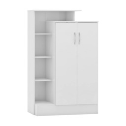Nevada Petite Open Shelf Wardrobe - L52 x W90 x H145 cm - White Gloss White