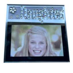 "Daughter Mirrored Glass Studed Sentimental 4"" x 6"" Landscape Photo Frame"
