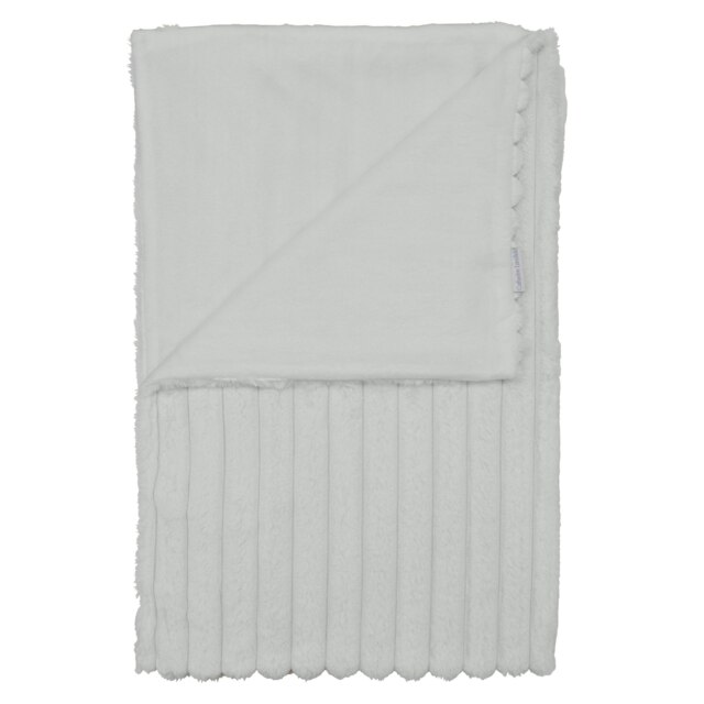 Catherine Lansfield Cosy Ribbed Faux Fur Soft 130x170 cm Blanket Throw Grey Grey One Size