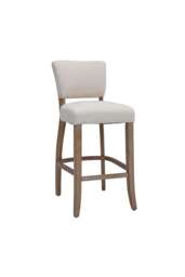 Living and Home Set of 2 Linen Bar Stool Bar Height for Kitchen Island Cafe - Beige