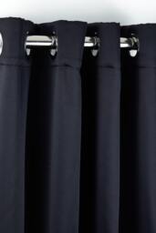 Woven Thermal Blackout Eyelet Curtains Black 168cm x 137cm Black Black