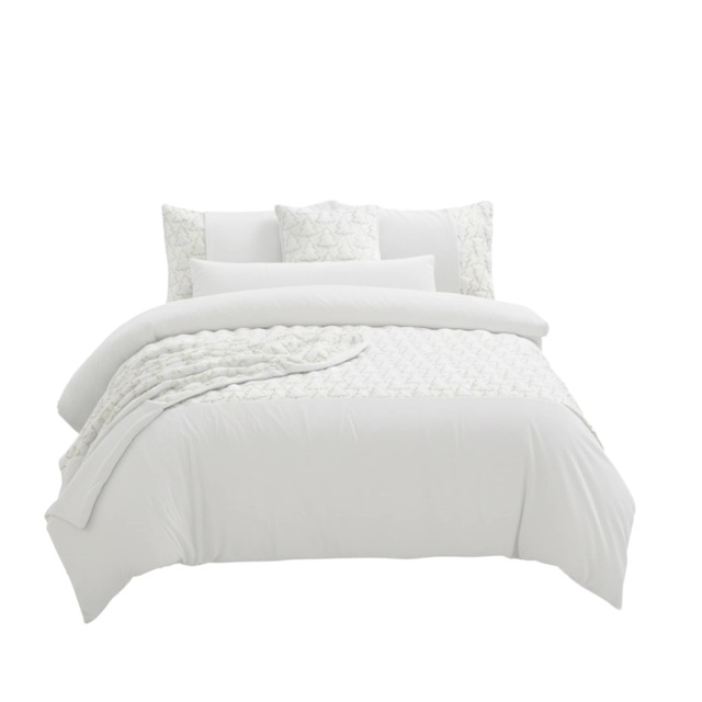 Ultra Soft Teddy Duvet Cover Set Christmas Tree Cozy Fleece Bedding White Double