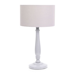ValueLights Victoria Grey Wood Table Lamp Grey Shade Grey Grey