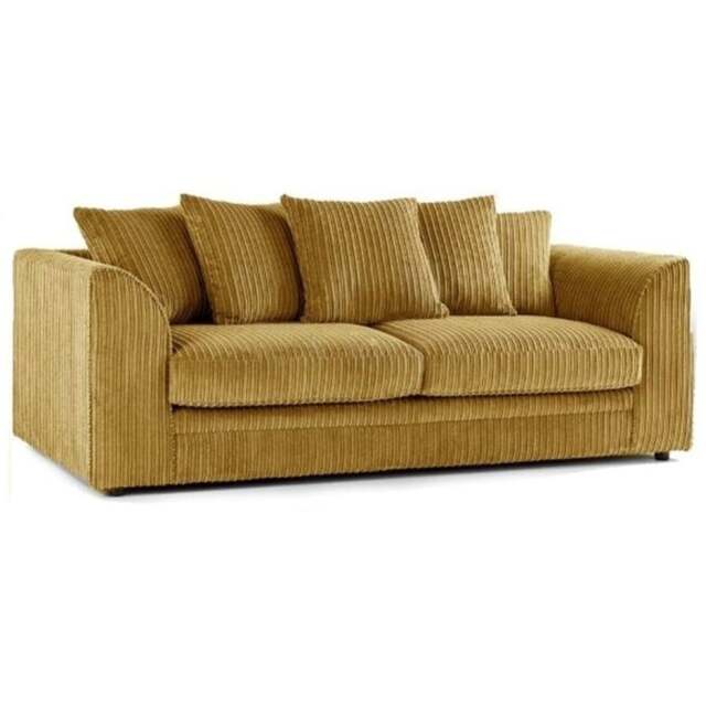 CHICAGO 3 SEATER MUSTARD JUMBO CORD SOFA