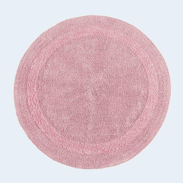 Homescapes Luxury Reversible Round Bath Mat - Blush Pink Blush Pink