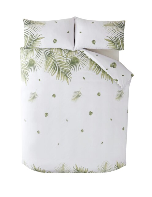 PH Tropics Polycotton Duvet Cover Set With Pillowcase Green Single 1