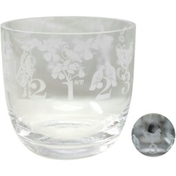 Animo Glass Candle Holder Engraved Pot 12 Days of Christmas