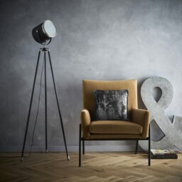 Dagon Black and Satin Nickel Tripod Projector Spot Light Style Floor Lamp Black