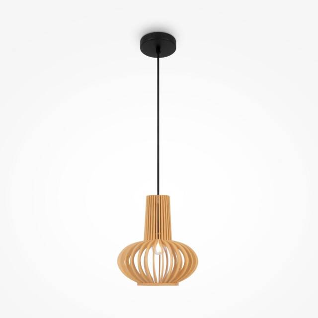 Roots III Modern 25cm Wire Frame Pendant Ceiling Light Black 1xE27 Beige Shade