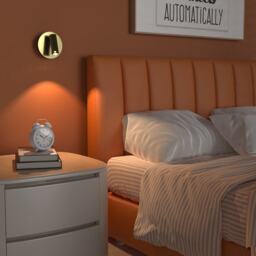 CGC Scarlet Satin Gold Rechargeable Magnetic LED Adjustable Bedside Wall Light Gold Gold Base plate: Diameter 9.5 cm, depth 3.5 cm Light head: Length 7 cm, extended length forward 8 cm