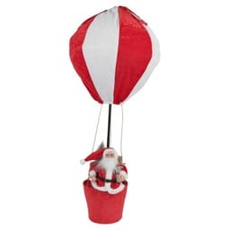 Santa in Basket 90cm Pop Up Hot Air Balloon Christmas Xmas Decoration Ornament Multi Red & White