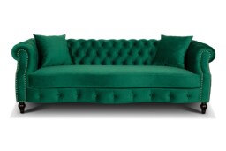 Velvet Emerald Green 3 Seater Chesterfield Sofa RICHMOND