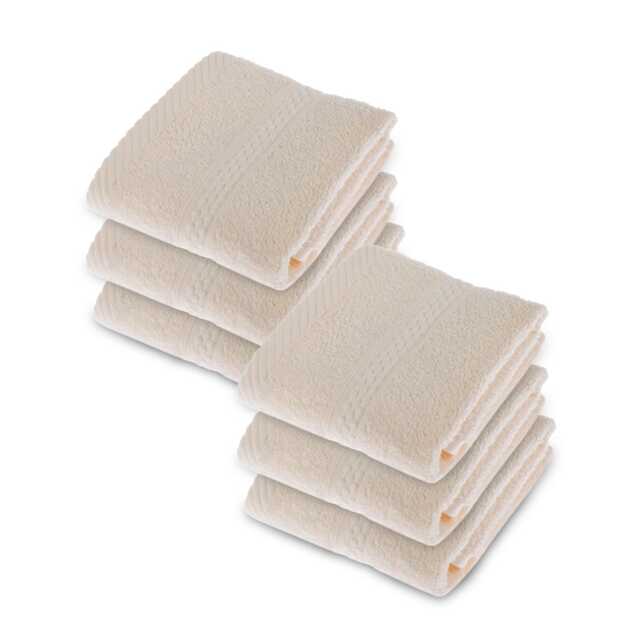 Homescapes Turkish Cotton Cream Face Cloth - Set of 6