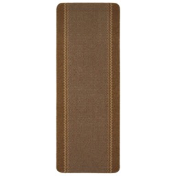 Washable Designer Rugs & Mats Lined Bordered Design in Brown 116Br