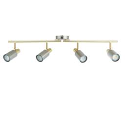 Collin - Satin Nickel & Gold Detail 4 Way Adjustable Ceiling Spotlight