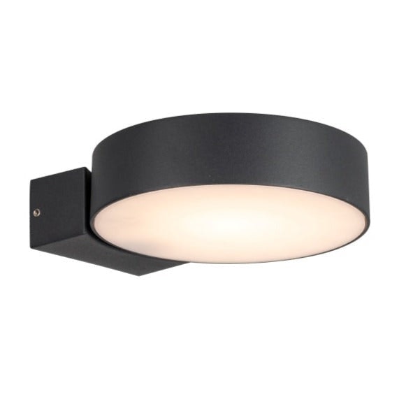 CGC Darcy Black Adjustable Round LED Outdoor Wall Light 3000k Warm White IP54 Black