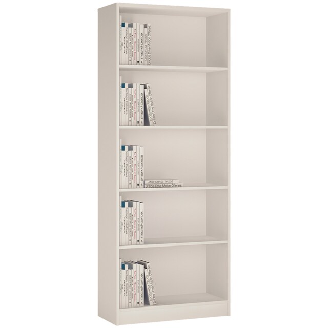 4 You Tall Wide Bookcase in Pearl White