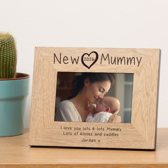 Personalised New Mummy Wood Picture Frame 7 x 5 New Baby Mum