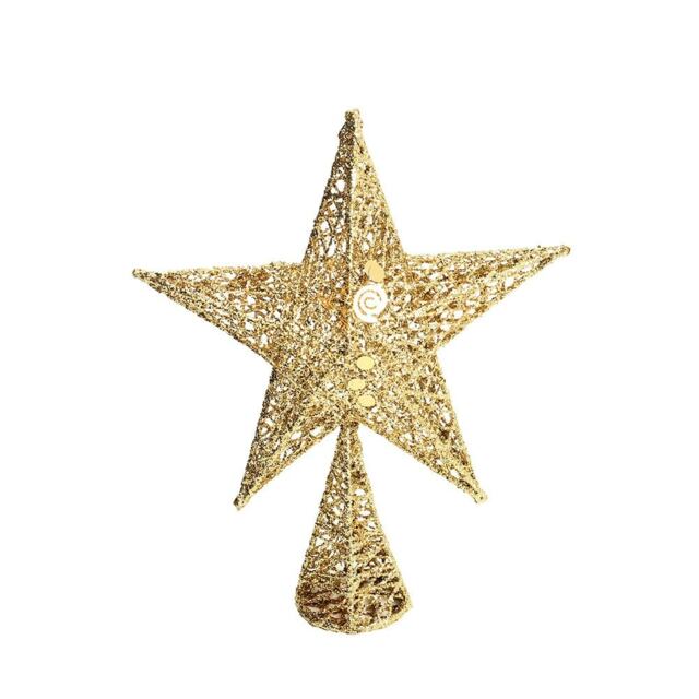 Living and Home Wrought Iron Christmas Tree Topper Star Ornament - 30*40cm