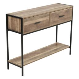 Living and Home Console Table with Drawers Metal Frame for Hallway